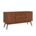 Ver imagem 7 de Balcao Aparador Buffet Madeira 2 Portas 3 Gavetas Tivoli Castanho Verniz