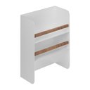 Ver imagem 2 de Porta Condimentos em Aço Carbono Branco e Madeira C/ Porta Papel- 40cm Linha Home