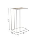 Ver imagem 3 de Mesa de Apoio Industrial Elena Industrial Branco com Tampo de Vidro