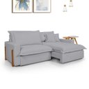 Ver imagem 6 de Sofá Retrátil Reclinável Davi Original com Molas Ensacadas Tecido Linho Cinza Claro 2,00m