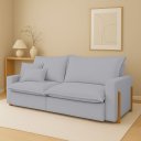 Ver imagem 1 de Sofá Retrátil Reclinável Davi Original com Molas Ensacadas Tecido Linho Cinza Claro 2,00m