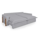 Ver imagem 2 de Sofá Retrátil Reclinável Davi Original com Molas Ensacadas Tecido Linho Cinza Claro 2,00m
