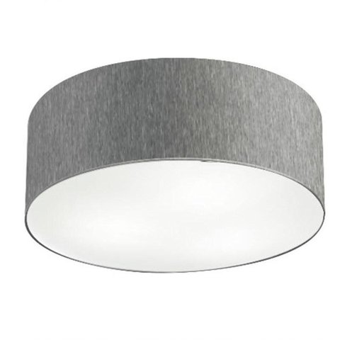 Plafon Cilíndrico Vivare Md-3019 Cúpula em Tecido 80x15cm - Bivolt Rustico-cinza 127/220v