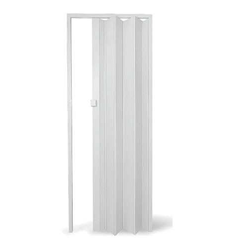 Porta Sanfonada de Correr Branco C/ Trinco Moderno - 210cm - 72cm - Permatti