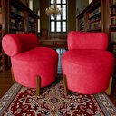 Ver imagem 7 de Kit 2 Poltronas Decorativa Mônaco Suede Vermelho