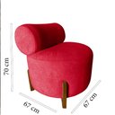 Ver imagem 6 de Kit 2 Poltronas Decorativa Mônaco Suede Vermelho
