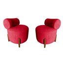 Ver imagem 1 de Kit 2 Poltronas Decorativa Mônaco Suede Vermelho