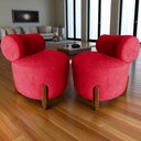 Ver mais imagens de Kit 2 Poltronas Decorativa Mônaco Suede Vermelho