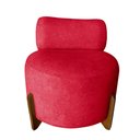Ver imagem 2 de Kit 2 Poltronas Decorativa Mônaco Suede Vermelho
