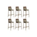 Ver imagem 1 de Banqueta Sala de Jantar Duo 1753 Kit 6 Un Rose/linho Areia/courano Caramelo - Carraro