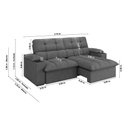 Ver imagem 2 de Sofá Retrátil e Reclinável 2,10m Suede Cinza c/ Porta Copo Liverton Xflex