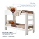 Ver mais imagens de Beliche Solteiro Siena Espresso Móveis Branco