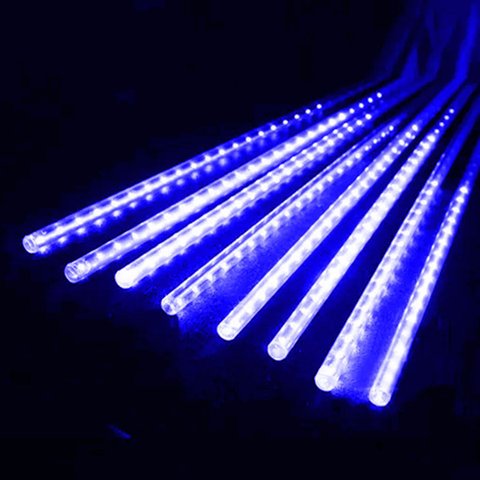 8 Tubos de Luz Led de 50cm em Cascata de Iluminação Efeito Gelo Chuva Natal Cor:azul