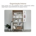 Ver imagem 5 de Kit 2 Estantes para Livros Alta com Pés de Metal 2 Portas 183CMX180CM Branco/Carvalho Artany