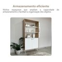 Ver imagem 7 de Kit 2 Estantes para Livros Alta com Pés de Metal 2 Portas 183CMX180CM Branco/Carvalho Artany