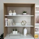 Ver imagem 6 de Kit 2 Estantes para Livros Alta com Pés de Metal 2 Portas 183CMX180CM Branco/Carvalho Artany