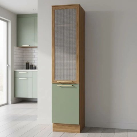 Armário de Cozinha Paneleiro com Telinha e Rodapé 2 Portas 50cm Botanic Kappesberg
