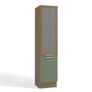 Armário Paneleiro Cozinha Botanic 50cm 02 Portas M626 Kappesberg - Nogueira/verde Oliva