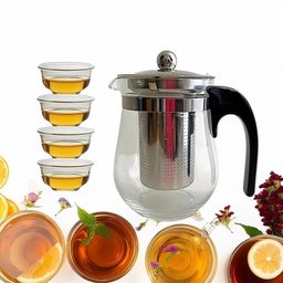 Kit Chaleira em Vidro com 4 Xícaras – Elegância e Funcionalidade para Servir Chá com Sofistica - 5