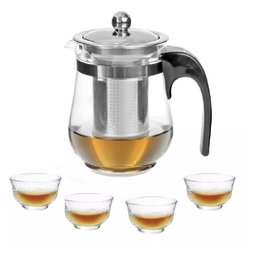 Kit Chaleira em Vidro com 4 Xícaras – Elegância e Funcionalidade para Servir Chá com Sofistica - 3