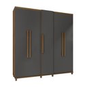 Ver imagem 1 de Guarda Roupa Casal Verona 5 Portas 3 Gavetas MDF MDP Cinamomo Grafite RV Móveis