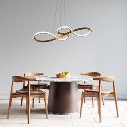 Lustre Luminaria Pendente Dourado Led 3000k Quente 50w 75cm - 2