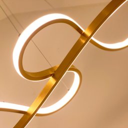 Lustre Luminaria Pendente Dourado Led 3000k Quente 50w 75cm - 4
