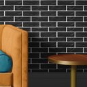 Ver imagem 2 de Papel de Parede 3d Tijolo Preto Autoadesivo Tijolinho 1mx40cm