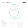Assento Sanitário Laqueado Soft Close Classica Branco para vaso Celite - 3
