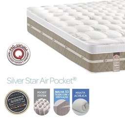 Colchão Casal Castor Silver Star Mola Pocket Air One Face 138x188x032 - 6