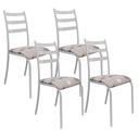 Ver imagem 3 de Conjunto Kit 4 Cadeiras Sala Jantar Cozinha Almofadada Metal