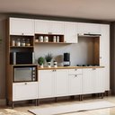 Ver imagem 1 de Cozinha Completa Essência Frizz 12 Portas 1 Gaveta 100% Mdf Cinamomo Fosco/branco - Genialflex