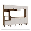 Ver imagem 2 de Cozinha Completa Essência Frizz 12 Portas 1 Gaveta 100% Mdf Cinamomo Fosco/branco - Genialflex