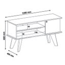 Ver imagem 4 de Rack para TV até 50 Polegadas MDF 120cm 1 Portas 2 Nichos Frank Marrom