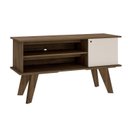 Ver imagem 3 de Rack para TV até 50 Polegadas MDF 120cm 1 Portas 2 Nichos Frank Pinho Off White