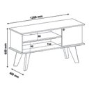Ver imagem 4 de Rack para TV até 50 Polegadas MDF 120cm 1 Portas 2 Nichos Frank Pinho Off White