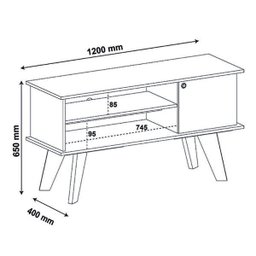 Rack para Tv até 50 Polegadas 1 Portas 2 Nichos Frank - 4