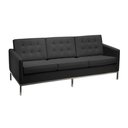 Ver imagem 1 de Sofá Fk 3 Lugares Couro Sintético Linha Premium Design Modernista Sala Escritório Recepção - Preto