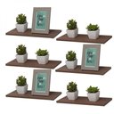 Ver imagem 2 de Kit 6 Prateleiras 40 X 20cm Nogal Suporte Invisível