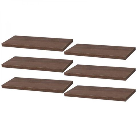 Kit 6 Prateleiras 40 X 20cm Nogal Suporte Invisível