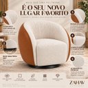 Ver mais imagens de Kit 2 Poltrona Giratória 360° Orgânica Bouclé Sala Nuvem:Bouclê/Courino Sintético/ Off White Detalhe