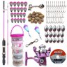 Kit de Pescaria Infantil Rosa Vara Molinete + 82 peças - 3
