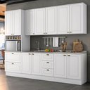 Ver imagem 1 de Cozinha Modulada 271,5cm 5 Peças 11 Portas 5 Gavetas Americana Henn - Branco/calcare