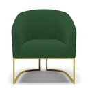 Ver imagem 3 de Kit 02 Poltronas Stella Veludo Verde Base Industrial Dourada - D’Rossi