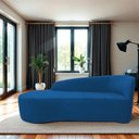 Ver imagem 1 de Recamier Curvo Orgânico 160cm 2 Lugares Lado Esquerdo para Sala de Estar Linho Paris