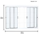 Ver imagem 2 de Janela de Aço Correr Central 100x120cm 4 Folhas Grade Quadriculada Vidro Liso Branco Unicsol Central