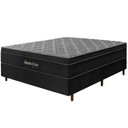 Ver imagem 2 de Cama Box + Colchão Casal Santa Cruz Preto Molas Ensacadas Euro Pillow 138x188x72cm