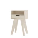 Ver imagem 3 de Mesa Lateral de Apoio com Gaveta Pés Retrô Vip Artely Branco