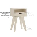 Ver imagem 5 de Mesa Lateral de Apoio com Gaveta Pés Retrô Vip Artely Branco
