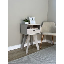 Mesa Lateral de Apoio com Gaveta Pés Retrô Vip Artely - 18